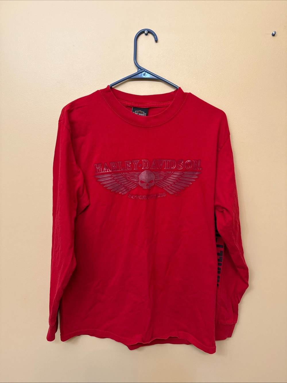 Harley-Davidson Red Crewneck Tee with Shield Logo
